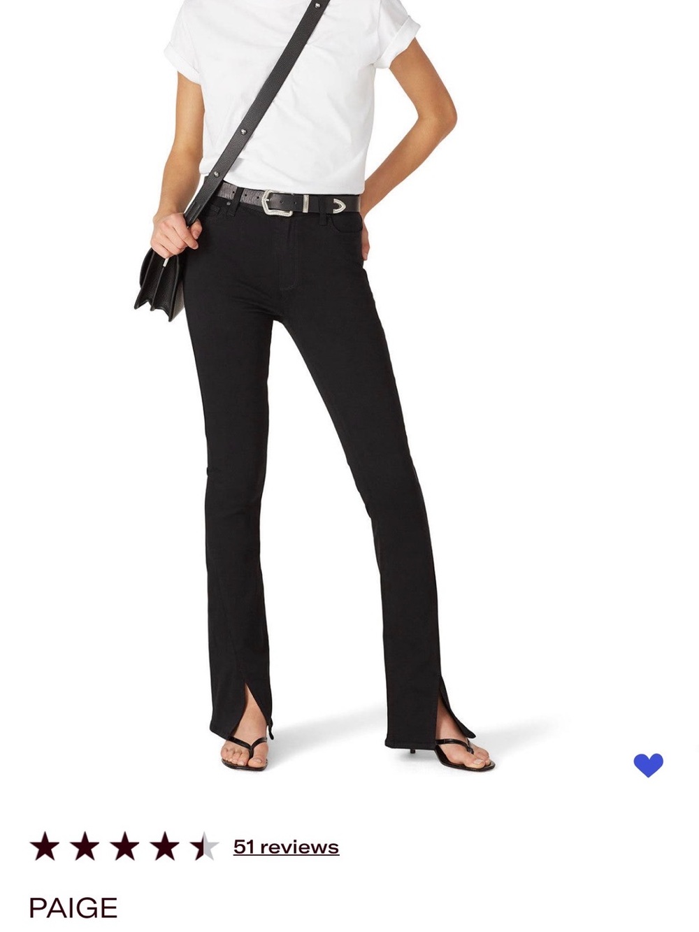 PAIGE Black Straight-Leg Jeans